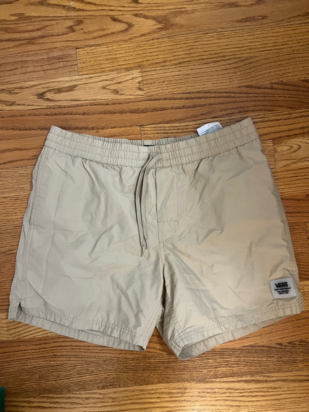 Vans Beige Elastic Drawstring Swim Shorts